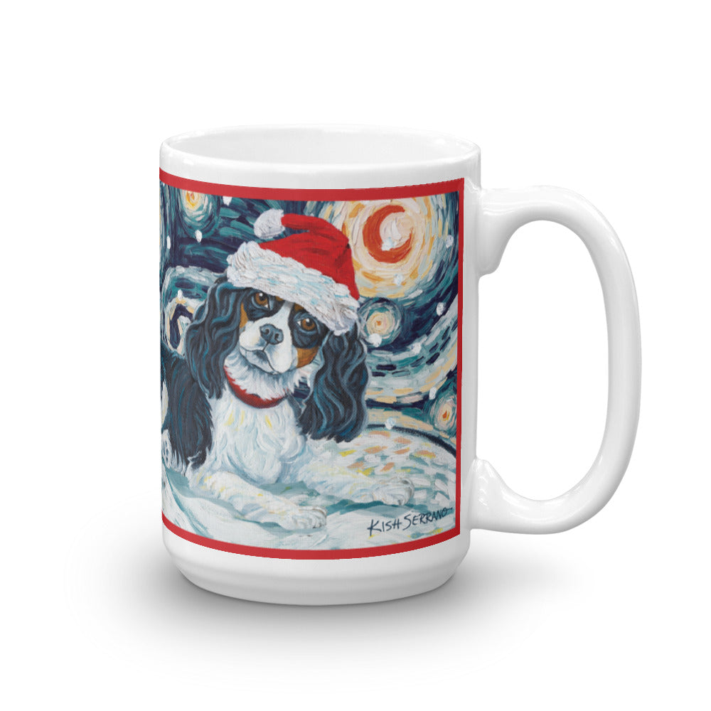 Cavalier King Charles (Tri Color) Snowy Night Mug - 15oz