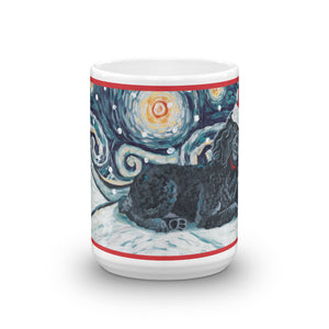 Poodle Black Snowy NIght Mug - 15oz