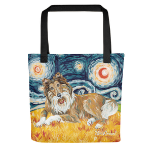 Collie (dark face) STARRY NIGHT Tote