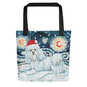 Havanese Snowy Night Tote Bag