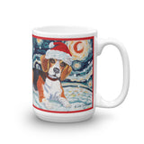 Beagle Snowy Night Mug - 15oz