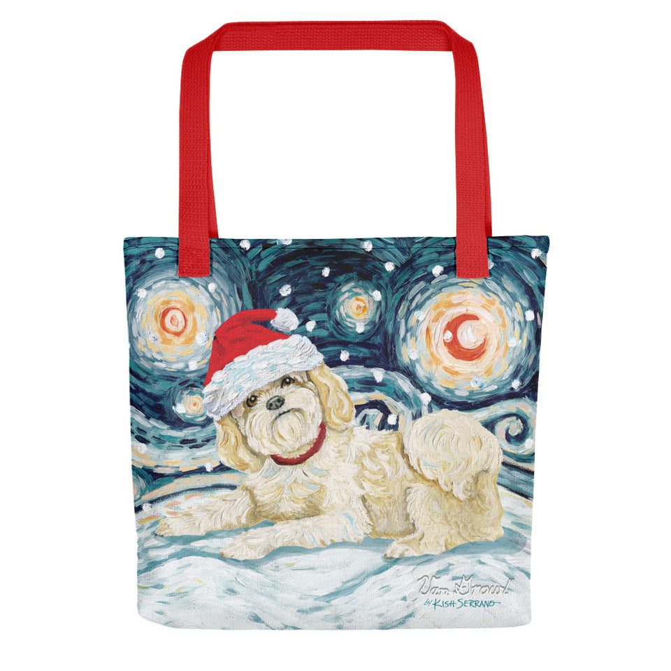 Shih Tzu (Light) Snowy Night Tote bag
