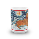 Vizsla Snowy Night Mug - 15oz