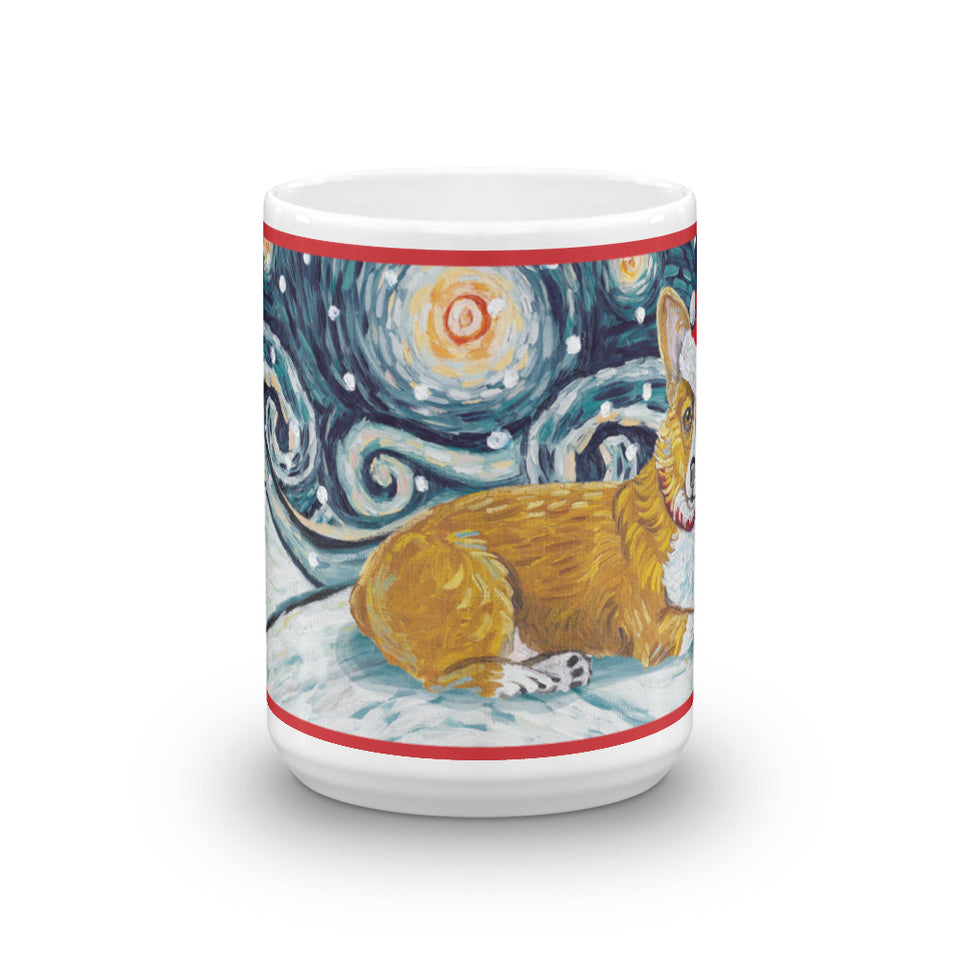 Corgi (Pembroke Welsh) Snowy Night Mug - 15oz