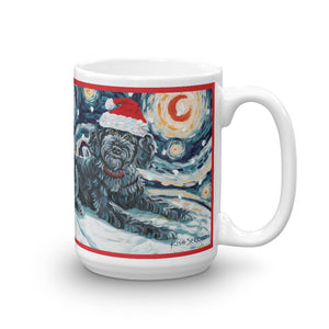 Doodle (Black) Snowy Night Mug - 15oz