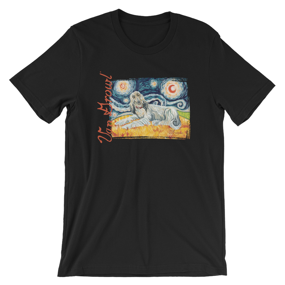 STARRY NIGHT TEE- Afghan Hound (light)