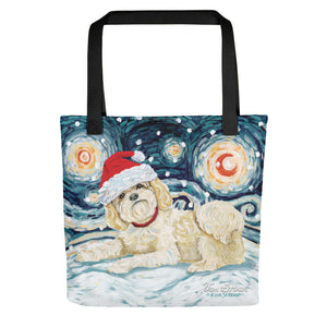 Shih Tzu (Light) Snowy Night Tote bag