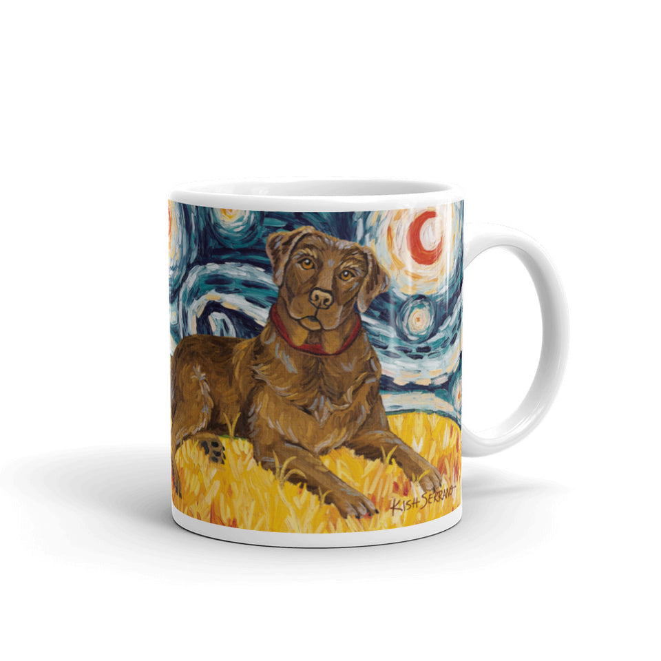 Labrador Retriever (chocolate) STARRY NIGHT Mug-15oz