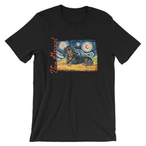 Dachshund (long haired black & tan) STARRY NIGHT T-Shirt