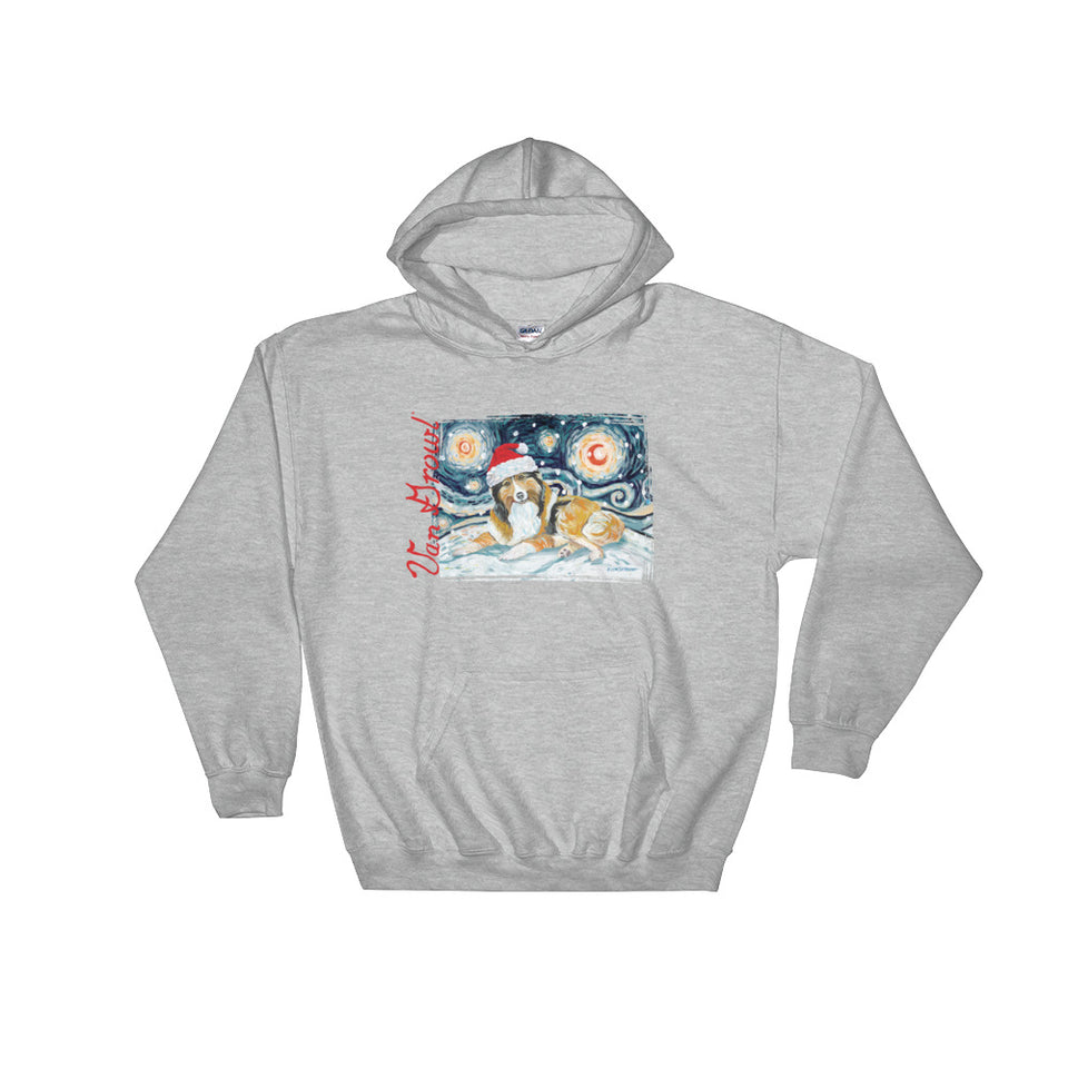 Sheltie Snowy Night Hoodie