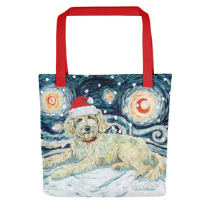 Doodle (Cream) Snowy Night Tote Bag