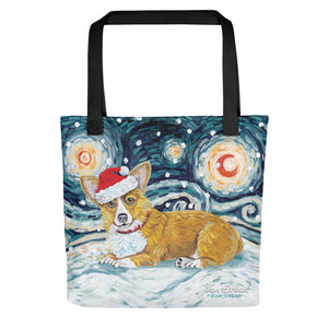 Corgi (Pembroke Welsh) Snowy Night Tote Bag