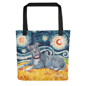 Pit Bull Terrier (grey) STARRY NIGHT Tote