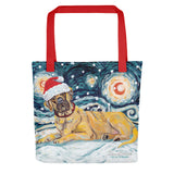 Mastiff Snowy Night Tote Bag