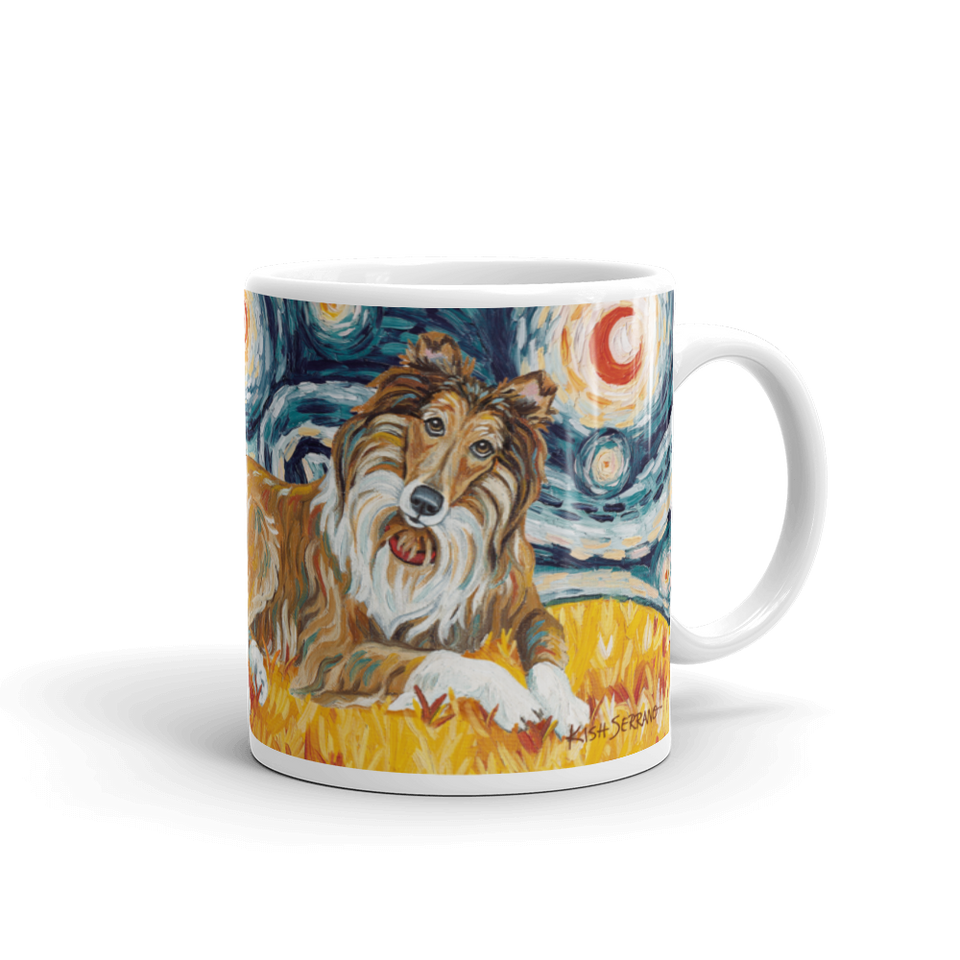 Collie (dark face) STARRY NIGHT Mug-15oz