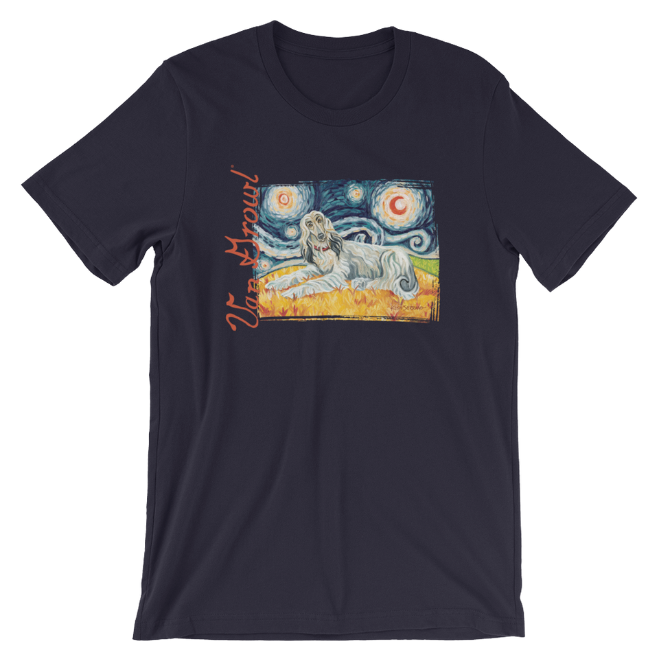 STARRY NIGHT TEE- Afghan Hound (light)