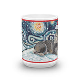 Schnauzer Snowy Night Mug - 15oz