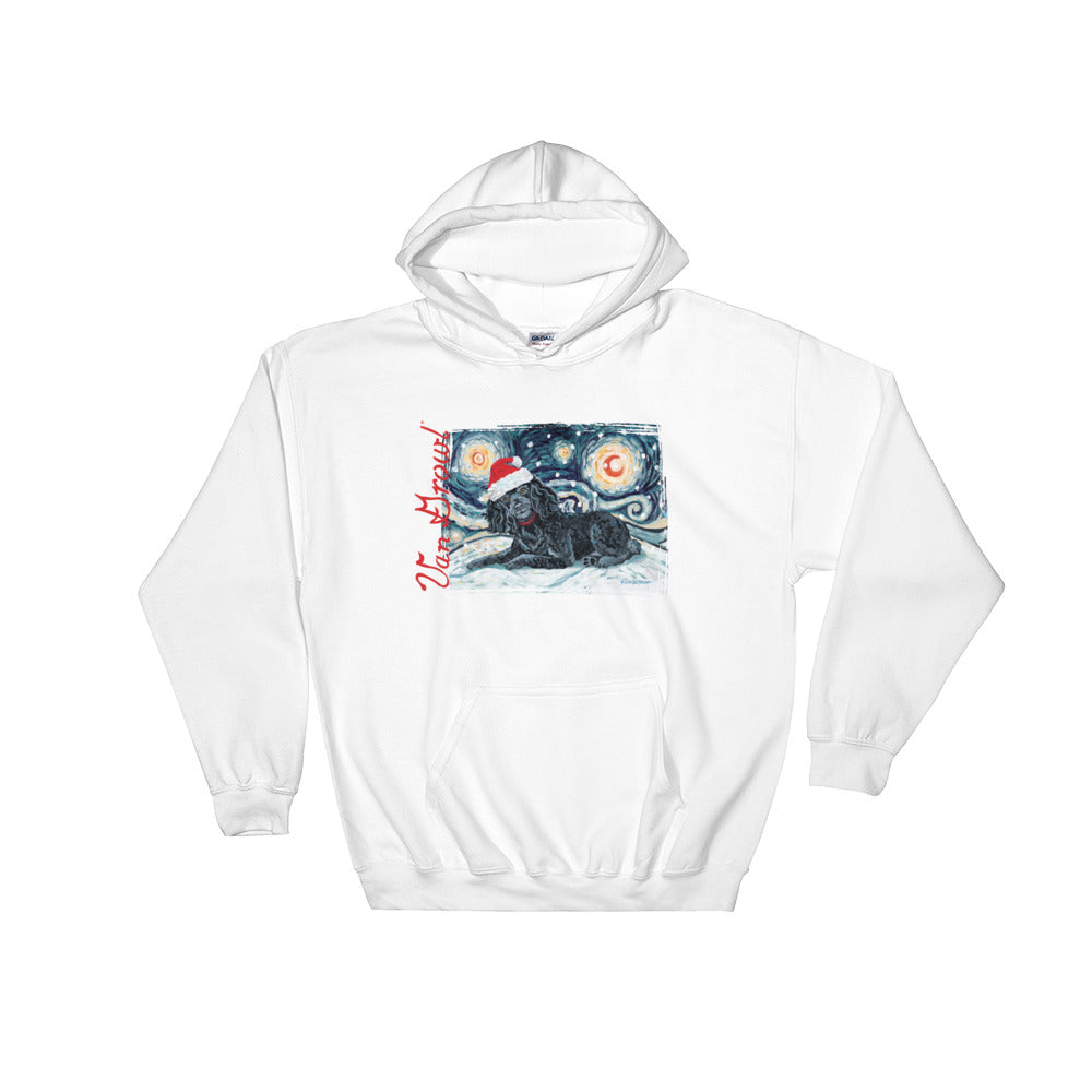 Poodle (Black) Snowy Night Hoodie