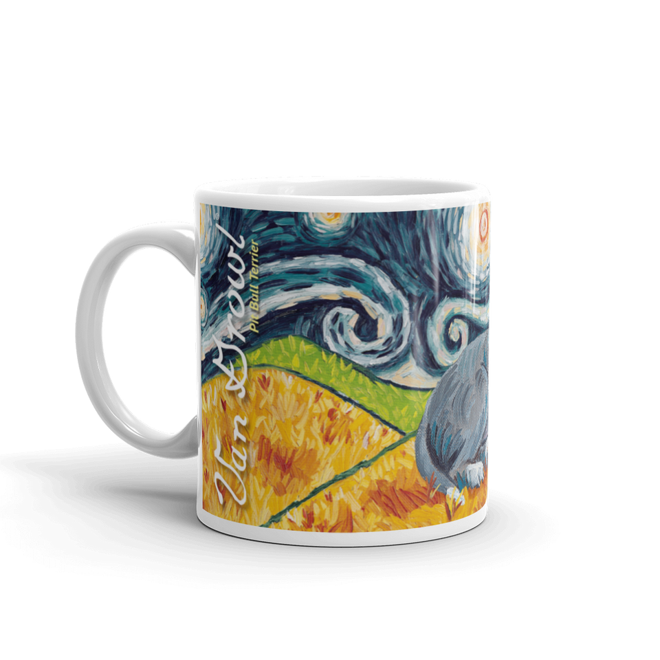 Pit Bull Terrier (grey) STARRY NIGHT Mug-15oz