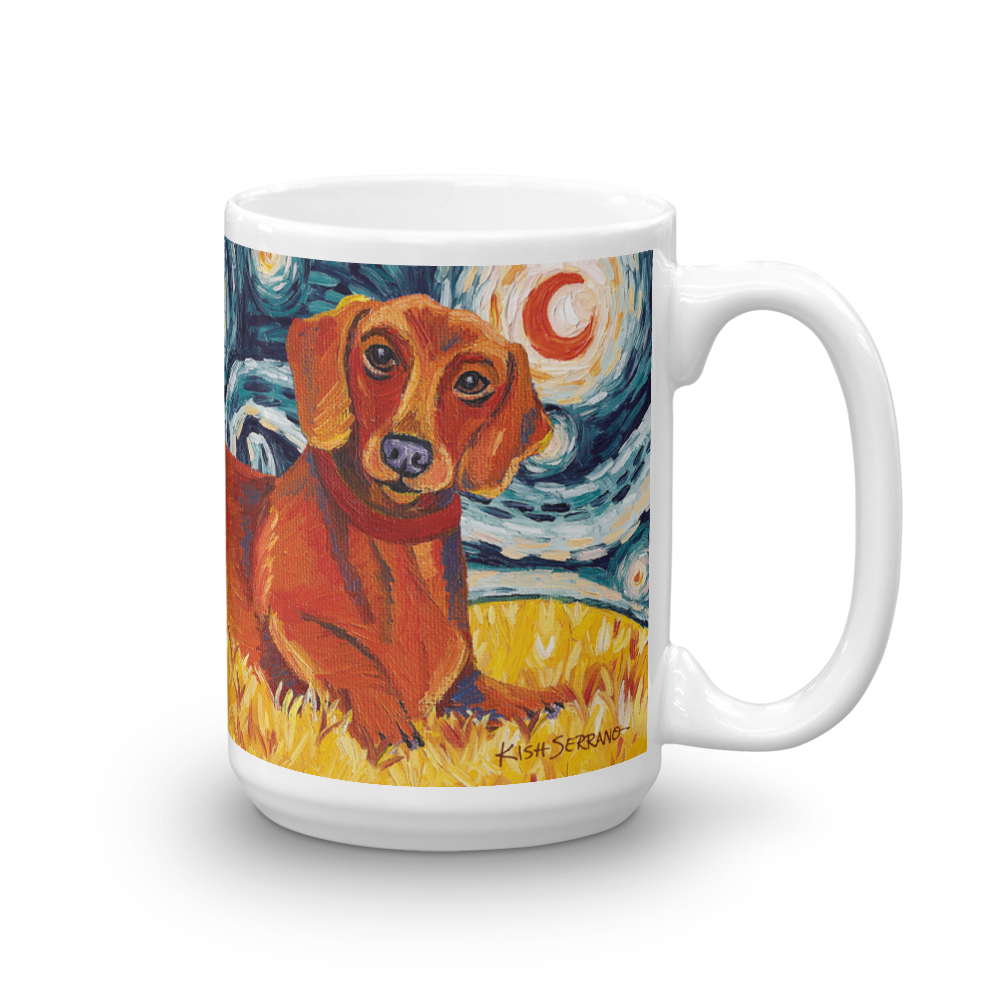 Dachshund (red) STARRY NIGHT Mug-15oz