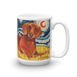 Dachshund (red) STARRY NIGHT Mug-15oz