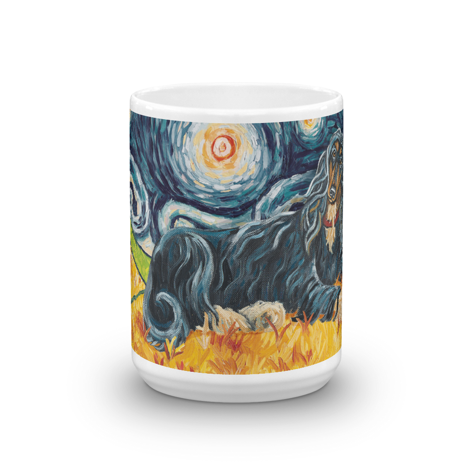 Afghan Hound (black & tan) STARRY NIGHT Mug -15oz