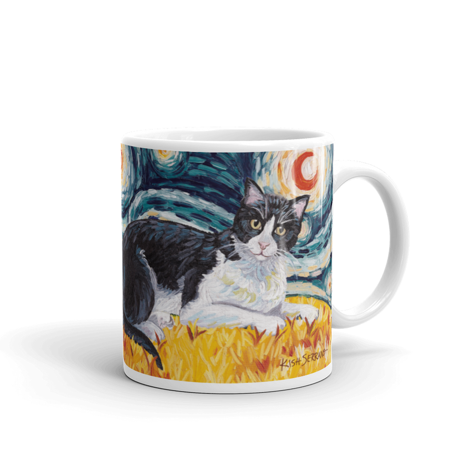 Tuxedo (shorthaired) STARRY NIGHT Mug 150z