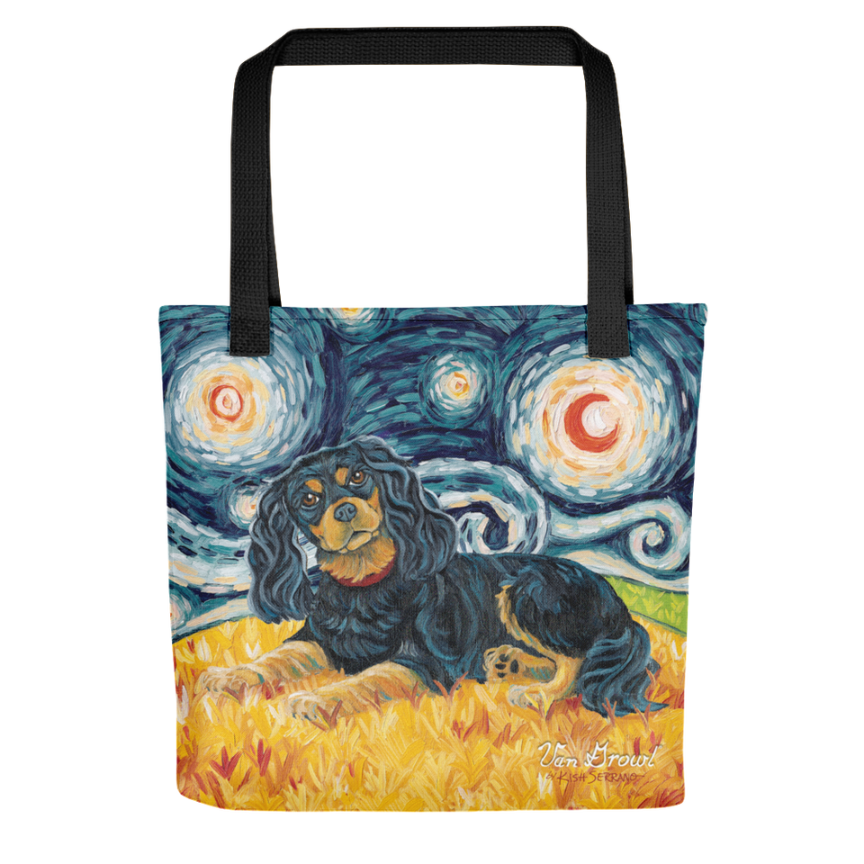 Cavalier King Charles (black & tan) STARRY NIGHT Tote