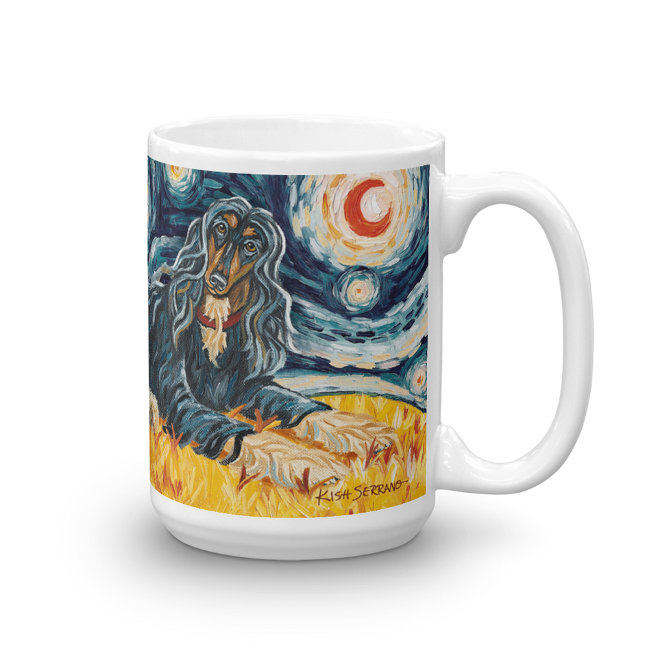 Afghan Hound (black & tan) STARRY NIGHT Mug -15oz