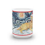 Labrador Retriever (Yellow) Snowy Night Mug - 15oz