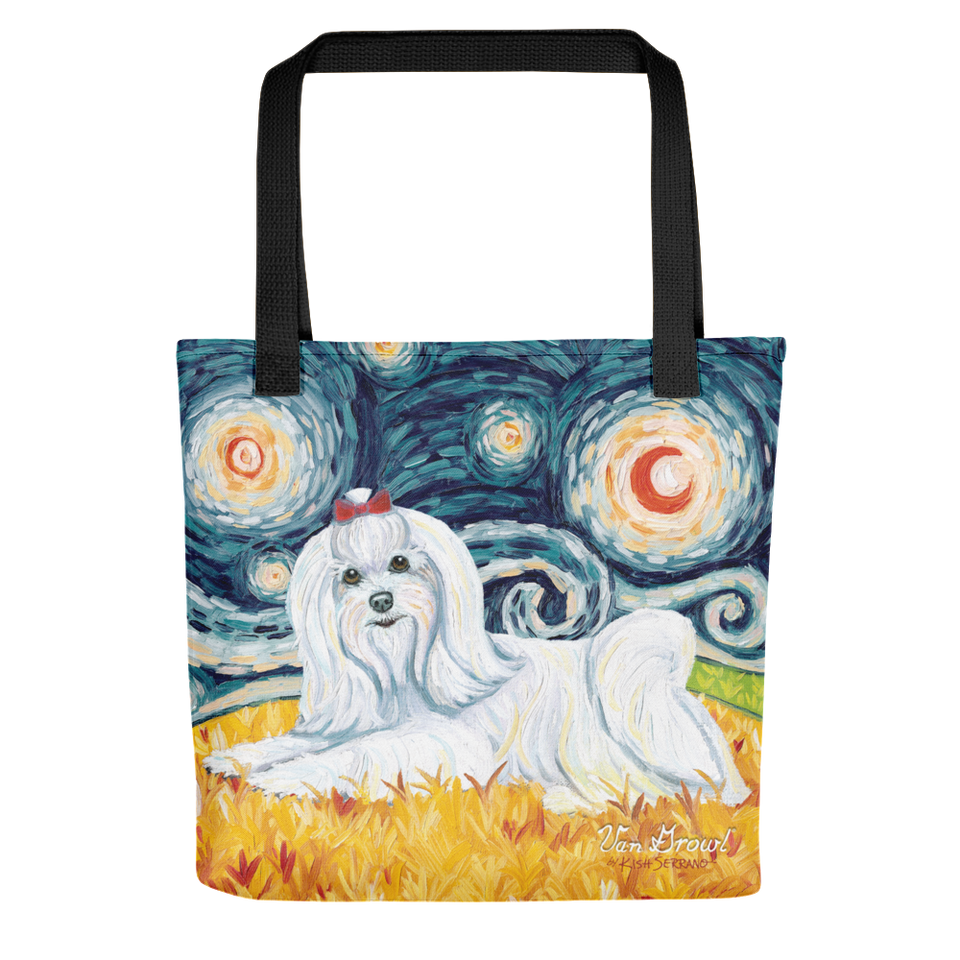 Maltese (longhaired) STARRY NIGHT Tote