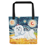 Maltese (longhaired) STARRY NIGHT Tote