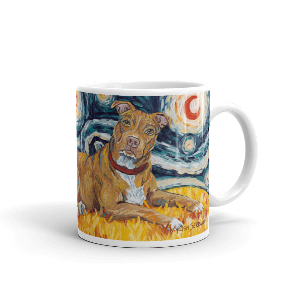 Pit Bull Terrier (tan) STARRY NIGHT Mug-15oz