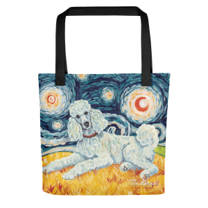Poodle  (Standard - white) STARRY NIGHT Tote