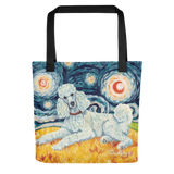 Poodle  (Standard - white) STARRY NIGHT Tote