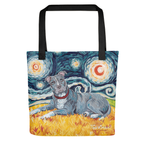 Pit Bull Terrier (grey) STARRY NIGHT Tote