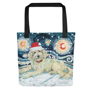 Doodle (Cream) Snowy Night Tote Bag