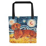 Dachshund (red) STARRY NIGHT Tote