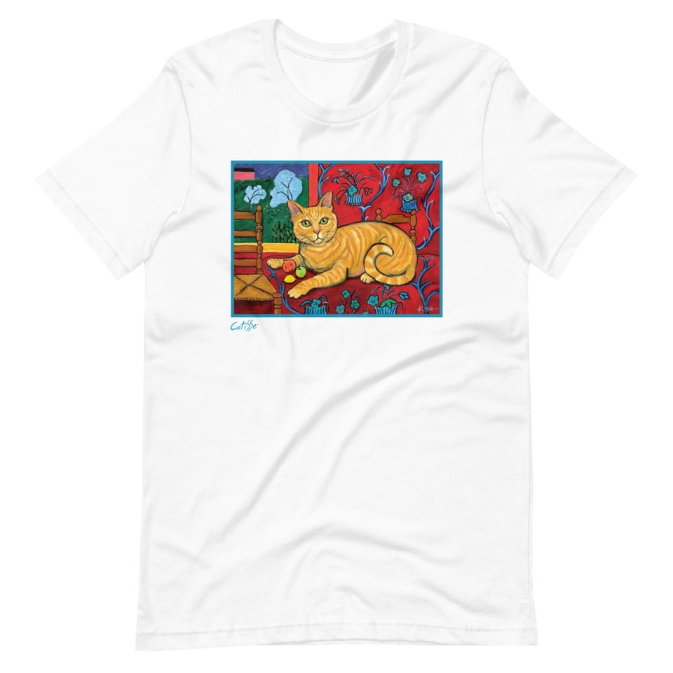 Orange Cat T-shirt, Orange Cat Art, Cat Lover Gift, Tshirt, Gift for Her, Orange Cat Art inspired by Matisse