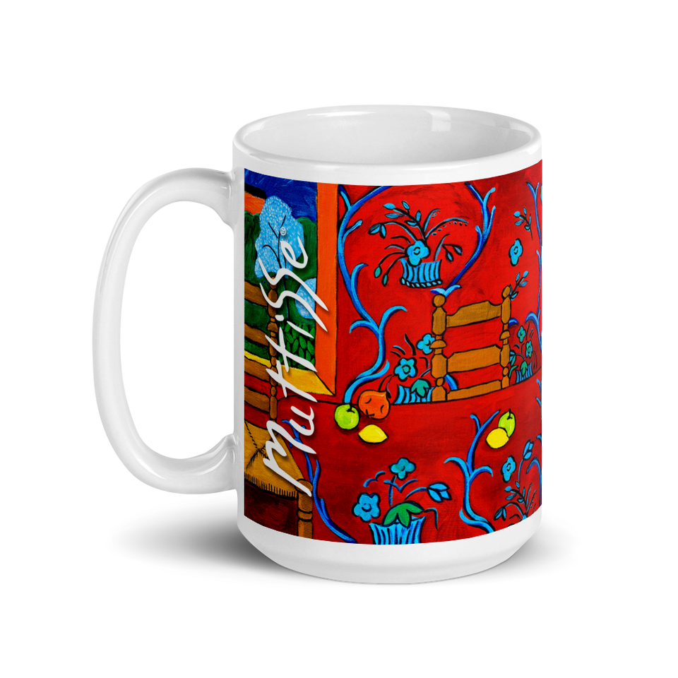 Pug Coffee Mug, Pug Mug, Dog Lover gift, Pug Art inspired by Henri Matisse